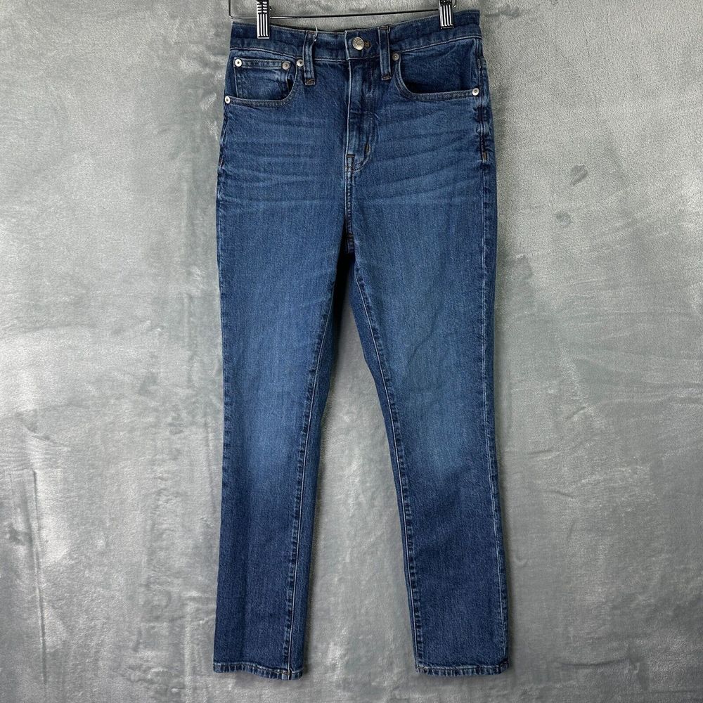 madewell the high rise slim boy jean womens 25 blue stretch denim (26x26)